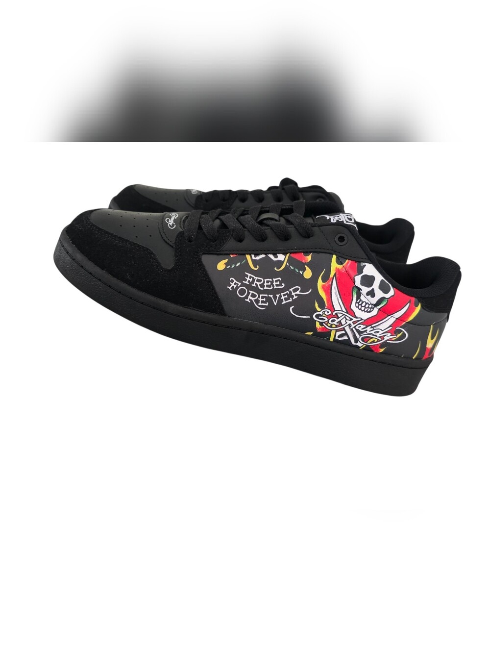 Ed Hardy Low Top Skull Flames Sneakers Men's Black Size 12